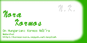 nora kormos business card